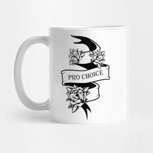 Pro Choice Vintage Ribbon Black and white Mug